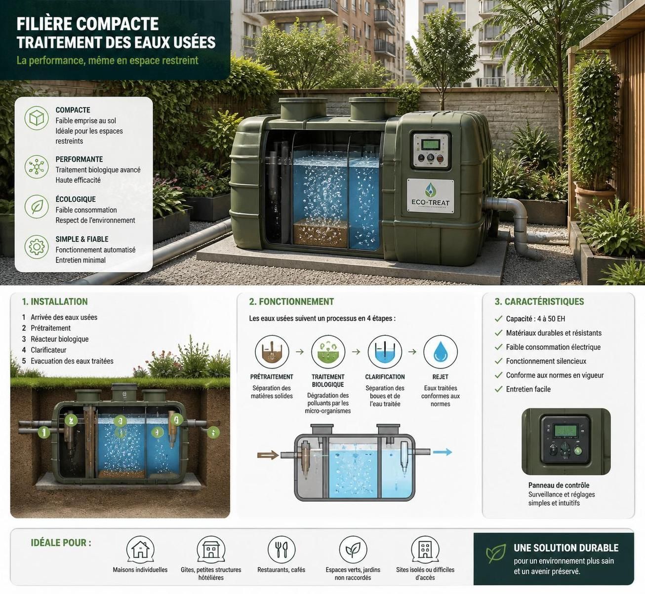 découvrez la filière compacte, une solution innovante et efficace pour le traitement des eaux usées en espaces restreints, alliant performance et gain de place.