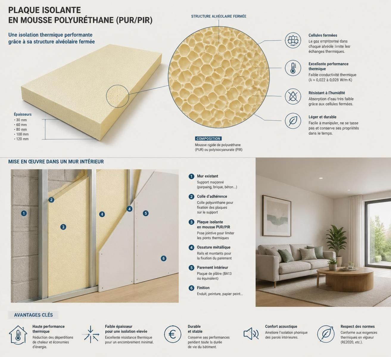 découvrez les avantages de la mousse polyuréthane en plaque pour une isolation thermique et acoustique efficace de votre maison, avec une pose rapide et durable.