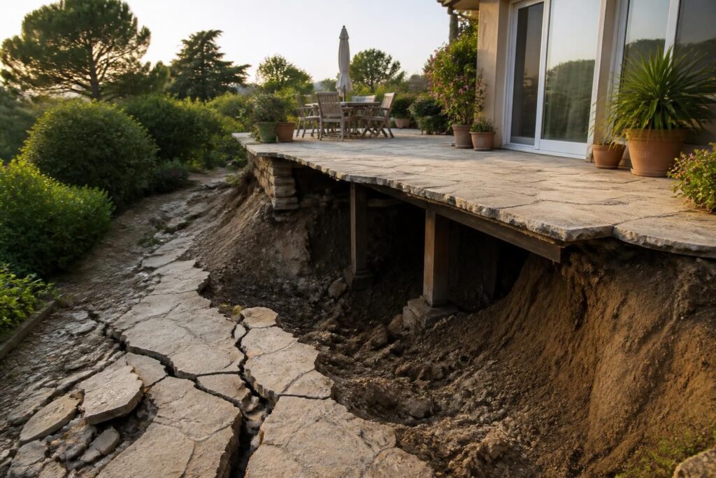 découvrez les risques associés à une terrasse creuse et comment garantir la stabilité de votre aménagement extérieur pour un espace sûr et durable.