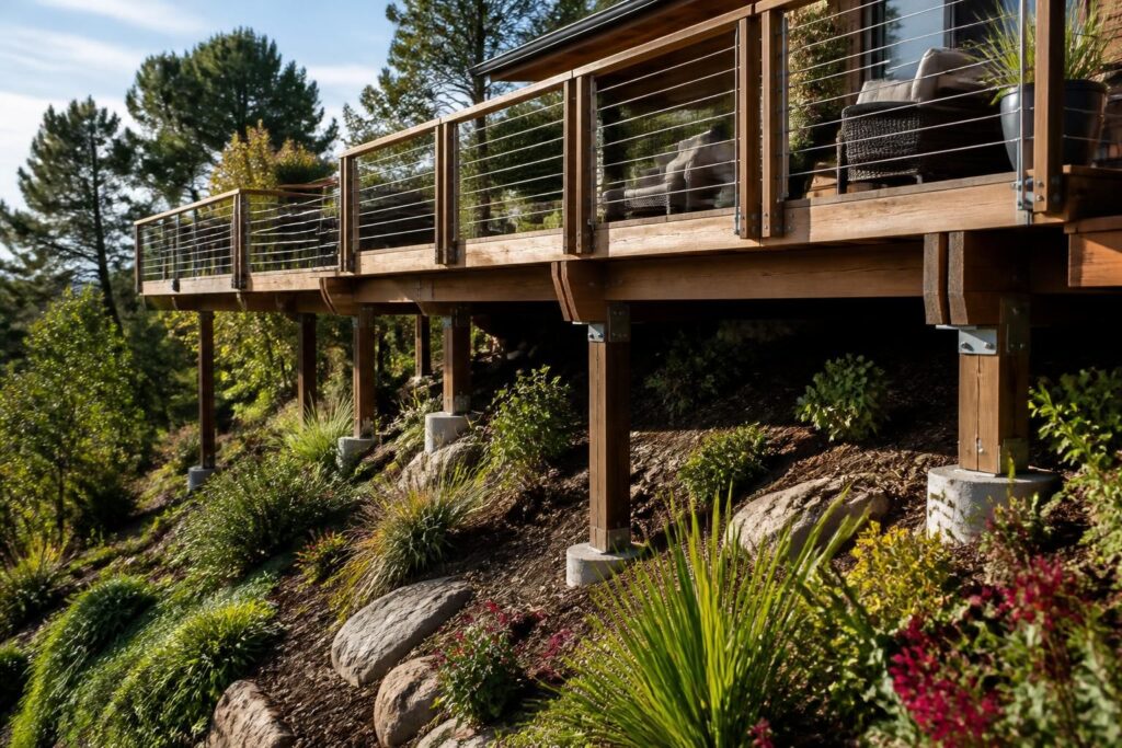 découvrez comment aménager une terrasse en bois sur un terrain en pente tout en assurant sa stabilité et sa durabilité grâce à nos conseils pratiques.
